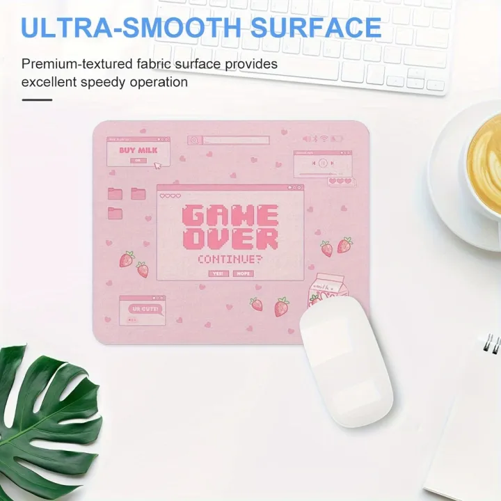 1pc%20Pink%20Game%20Over%20Design%20%20Mouse%20Pad,%20Non-Slip%20Base,%20Comfort%20Woven%20Fabric%20Surface,%20Desk%20Mat%20-%20Image%205