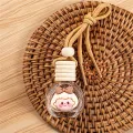 Cartoon Car Perfume Bottle Flat Circular Interior Decoration Empty Bottle Pendant Does Not Contain Liquid. 