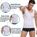 Mens Slimming Body Shaper Vest Shirt Abs Abdomen Slim Gym Workout Tummy Control Compression Tank Top Sleeveless Shapewear. 