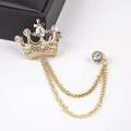 Crown Brooch Lapel Pin For Shirt Jacket Coat Wedding Party For Men. 