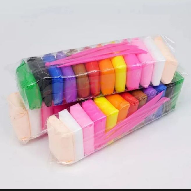 Amazing Foam Clay Modeling Clay Dough _pack of 12 with plastic tools