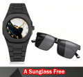 Arabic Aura watch And Sunglass - Aura Arabic Watch - Black - Combo Offer - Sunglass. 