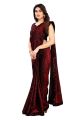 Velvet / Silk Blend Lycra Saree (Coca-Cola Red) with Blouse Material. 