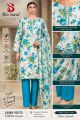 Bin Saeed Unstitched Lawn 3 Piece Suit - Printed Shirt with Embroidered Neck, Chiffon Dupatta & Dyed Trouser. 