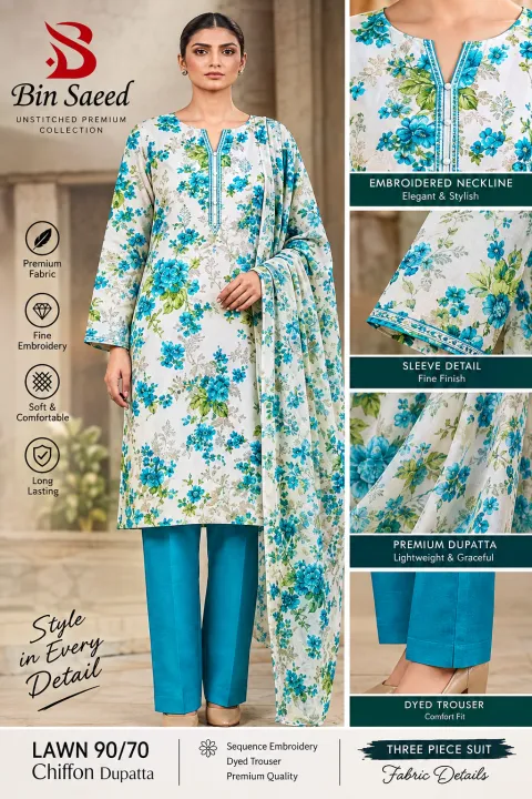Bin%20Saeed%20Unstitched%20Lawn%203%20Piece%20Suit%20-%20Printed%20Shirt%20with%20Embroidered%20Neck,%20Chiffon%20Dupatta%20&%20Dyed%20Trouser%20-%20Image%202