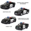 1/36 Car Model Toy Ford Lamborghini Challenger Diecast Alloy Police with Pull Back Metal Sports Cars Model for Boy Birthday . 