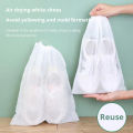 30 PCs woven shoes bag drawstring storage bag mouth tight bag Sun shoes small white dust-proof yellow air dry travel bag. 