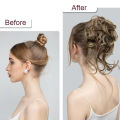 Synthetic Hair Bun Wig For Women Elastic  Band Hair Extentions Chignon Heat Resistant Bun Black Brown. 