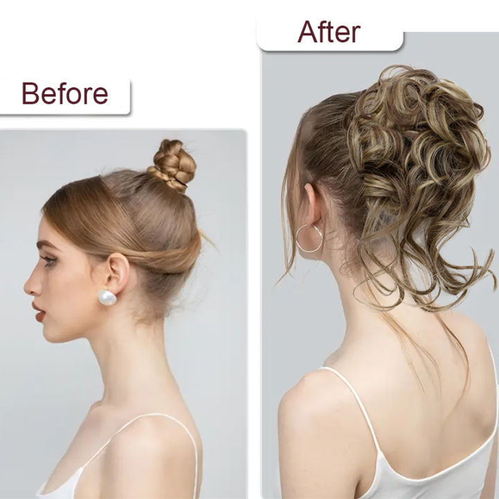 Synthetic%20Hair%20Bun%20Wig%20For%20Women%20Elastic%20%20Band%20Hair%20Extentions%20Chignon%20Heat%20Resistant%20Bun%20Black%20Brown%20-%20Image%203