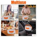 Electric Lunch Box Car and Home 2 in 1 Portable Lunchbox Food Warmers Stainless Steel Liner Office School Picnics Travel Lunchboxes,Orange. 