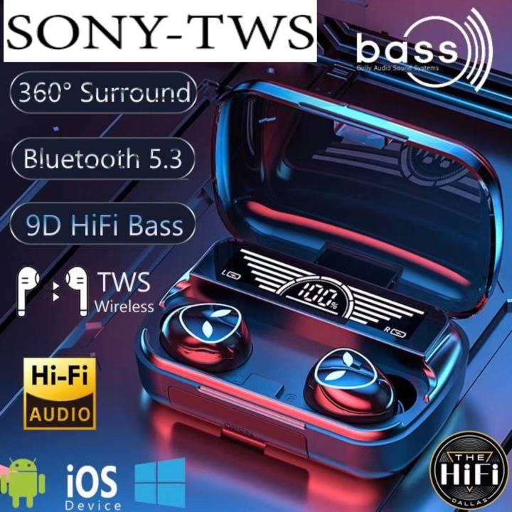 Sony TWS M20 earphone Bluetooth v5.3 stereo sound 9D HiFi earphone wireless touch control LED display