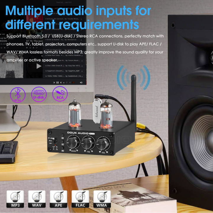 Douk%20Audio%20HiFi%20Bluetooth%205.0%20Valve%20Tube%20Preamp%20Stereo%20Receiver%20USB%20Player%20Home%20Desktop%20Pre-amplifier%20w/Treble%20Bass%20Control%20-%20Image%205
