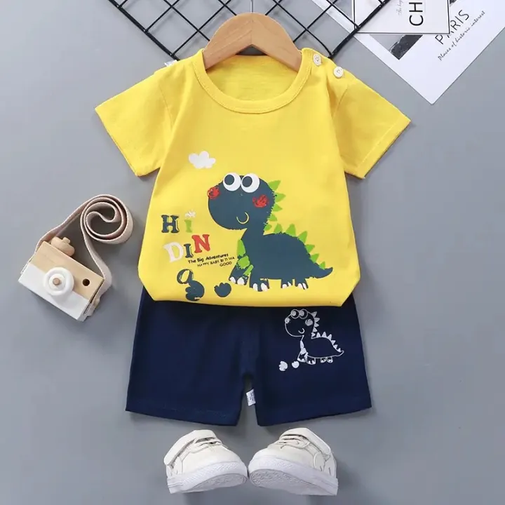 Baby%20T-Shirt+Shorts%20Two-piece%20Set%20Boy%20Girl%20Cotton%20Short%20Sleeve%20Kids%20Clothing%20Outfit%203-24M%20-%20Image%202