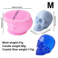 3D Skull Shape Silicone Mold DIY Halloween Skull Candle Silicone Mold Epoxy Plaster Home Decoration Resin Casting Art Crafts. 