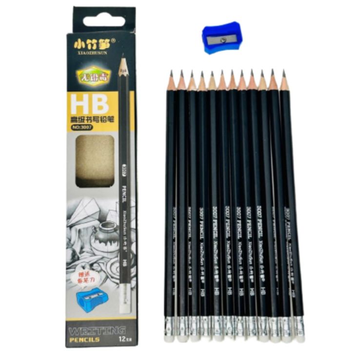 12 Piece High Quality Pencil with Pencil Cutter
