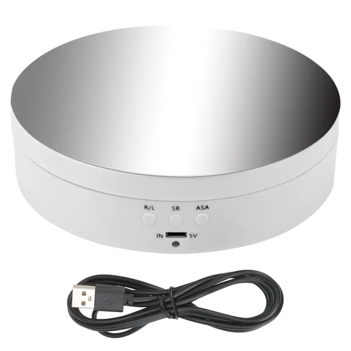 Jewelry%20Holder%20Electric%20Rotating%20Display%20Battery%20Operated%203%20Speeds%20Stand%20Mirror%20360%20Degree%20Turntable%20-%20Image%203