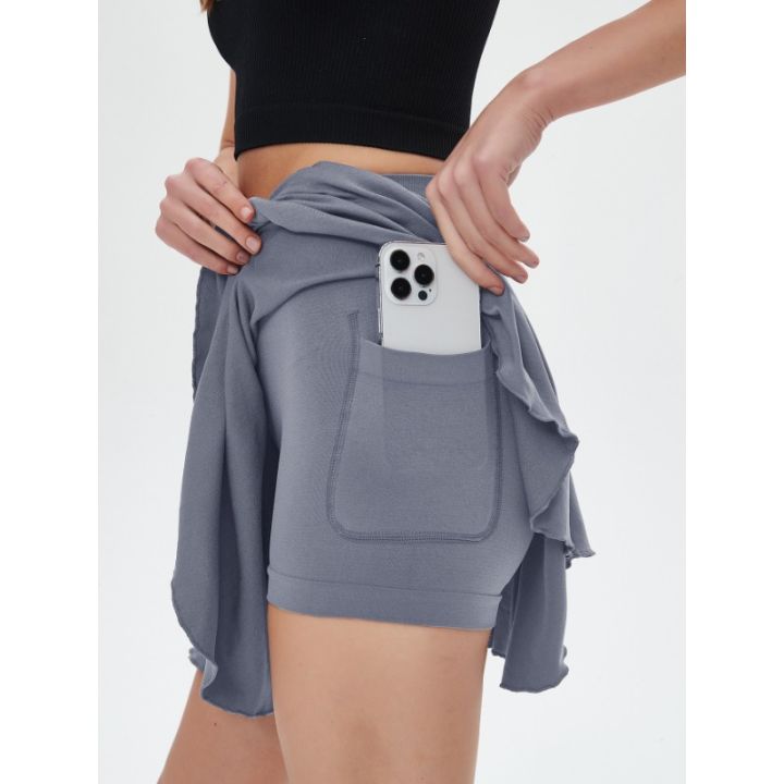 Women's%20High%20Waisted%20Tennis%20Mini%20Skirt%20Tennis%20Yoga%20Golf%20Sports%20Belt%20Safety%20Pants%20Pocket%20Comfortable%20and%20Breathable%20Sports%20Skirt%20-%20Image%204