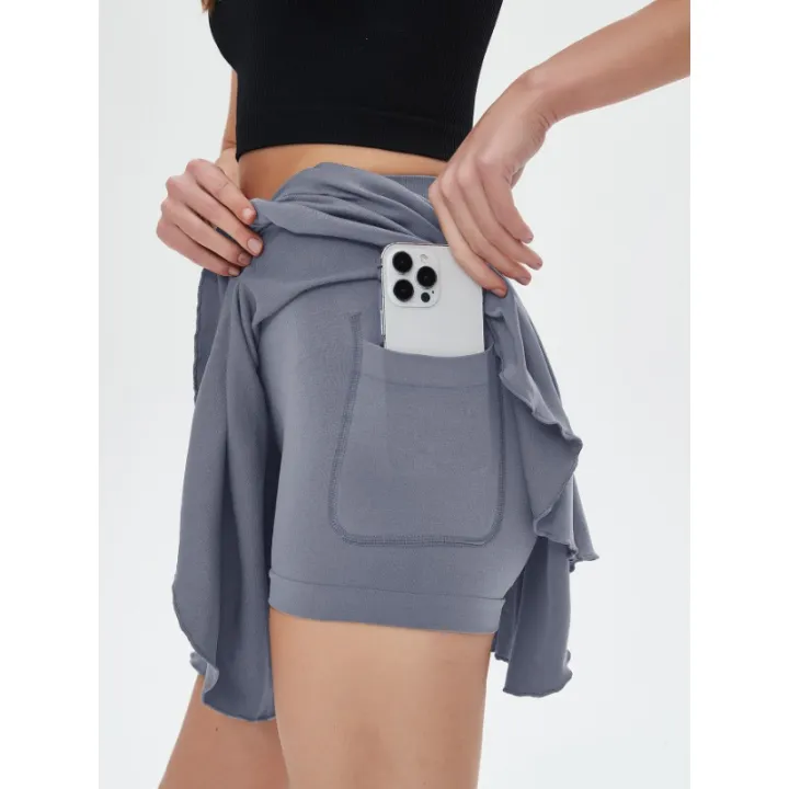 Women's%20High%20Waisted%20Tennis%20Mini%20Skirt%20Tennis%20Yoga%20Golf%20Sports%20Belt%20Safety%20Pants%20Pocket%20Comfortable%20and%20Breathable%20Sports%20Skirt%20-%20Image%204