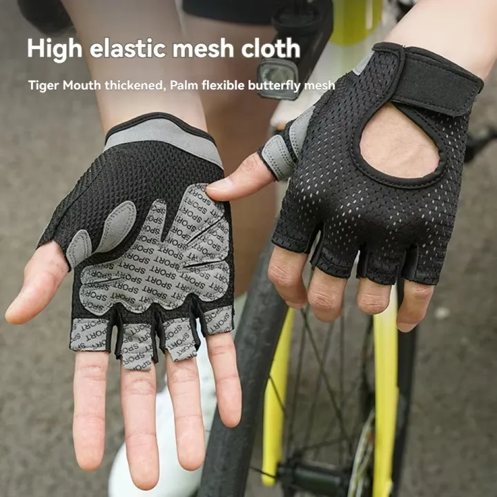 1Pair%20Weightlifting%20Gloves%20Half%20A%20Finger%20Anti-Slip%20Damping%20Bicycle%20Riding%20Gloves%20Breathable%20Gym%20Bicycle%20Sunscreen%20Gloves%20Unisex%20-%20Image%204