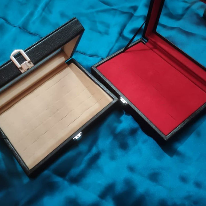 Ring organizer box plywood & leather jewelry storage box Jewelry Case Storage Box Square Tray Show Case Organizer plywood & leather