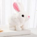 Plush Simulation Bunny Rabbit Animal Toy With Jumping Running Shake Ears Speak Mouth Automatic -18'×10'×19'cm. 