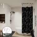 Bathroom Shower Curtain Waterproof Bathtub Bathing Curtains Easy Clean and Wipe PEVA Shower Curtains Marble Curtain with Hooks.
