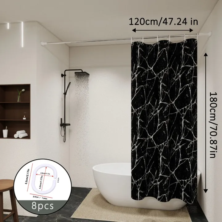 Bathroom%20Shower%20Curtain%20Waterproof%20Bathtub%20Bathing%20Curtains%20Easy%20Clean%20and%20Wipe%20PEVA%20Shower%20Curtains%20Marble%20Curtain%20with%20Hooks%20-%20Image%203