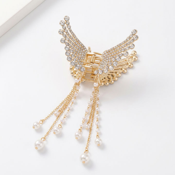 New%20Fashion%20Butterfly%20Pearl%20Tassel%20Hair%20Clip%20For%20Girls%20Red%20Flower%20Festival%20Hairpin%20Ponytail%20Catcher%20Set%20-%20Image%203
