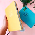Moon or Sun Dotted Journal Notebook Diary - Turquoise and Yellow A5 Hardcover Notebooks. 
