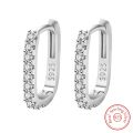Original designer 925 Sterling Silver Elegant Crystal Jewelry Fashion Zircon Circle Hoop Earrings for Woman Wedding Party .