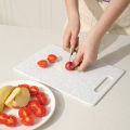 1PC Double sided imitation marble textured PP plastic kitchen cutting board with handle for cutting meat, fruit and vegetables. 