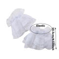 1Pair Lolita Hand Sleeve Wrist Cuffs Ruffled Floral Black Lace Elastic Bracelet Elegant Women Girls Wrist Warmers Gloves . 
