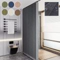 Magnetic Folding Shower Curtains Polyester Waterproof Fabric Shower Curtains Suitable for Family Bathroom Use.