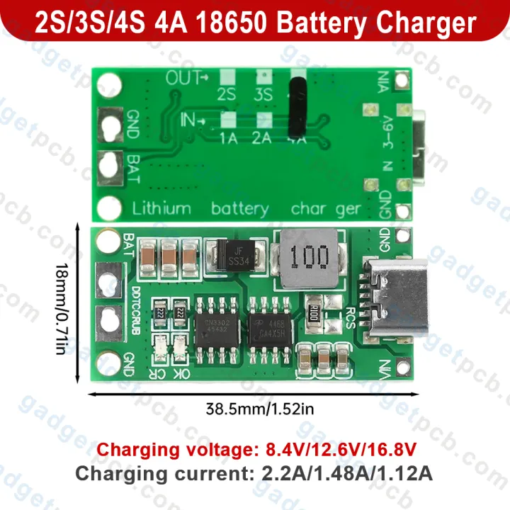 Multi-Cell%202S/3S/4S%204A%20Boost%20Charging%20Module%20Type-C%20USB%202S%20BMS%203S%20BMS%204S%20BMS%20Lithium%20Li-ion%20Battery%20Charging%20Protection%20Board%208.4V%2012.6V%2016.8V%20Step-Up%20Power%20Module%20-%20Image%202
