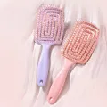 1Pcs Elastic Massage Comb Hollow Out Hair Brush Scalp Massage Combs Hair Styling Detangler Fast Blow Drying Detangling Tool. 