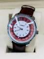 Men’s Quartz Wrist Watch – Black Dial, Leather Strap, Autograph Function, Analog Display. 