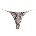 Leopard print women's thongs, zebra print python print low-rise bikini panties. 