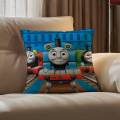 Thomas The Train Square Pillow Case Anti-dustmite Pillowcase Invisible zipper silky short plush Sofa cushion cover.