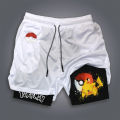 2026 New Fashion Cute Genie Graphic Print Premium Loose Men's Shorts Drawstring Waist Fitness Wear Mezzanine Pants. 