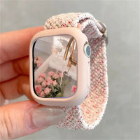 Korean Cute Braied Strap + Case For  Watch Band 49mm 41mm 45 44 38 42 Nylon Bracelet For iWatch Series 9 8 7 6 5 4 3 SE 40