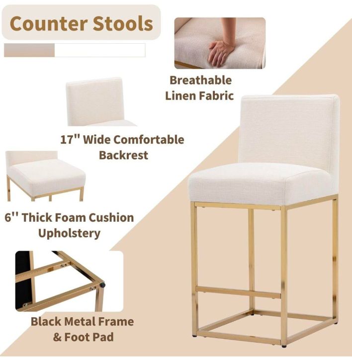 Modern%20Counter%20Height%20Bar%20Stools%20Pack%20of%201%20Linen%20Upholstered%20Gold%20Bar%20Stool%20With%20Backrest%2027%20Inch%20Kitchen%20Island%20Stool%20With%20Gold%20Metel%20-%20Image%2010