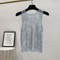 Y2k Hot Girl Vest Summer New Style Bright Hollow Hot Diamond Bling Top Super Fairy Thin Net Shirt Women's Trend. 