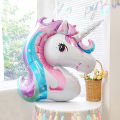 1pc Large Rainbow Unicorn Shape Foil Balloon for Unicorn Theme, Birthday Party, Baby Shower Decoration.. 