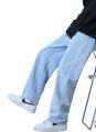 Sky Blue Baggy Jeans Pant For Men | Straight Jeans Pant For Men | Loose Non Strechable Jeans Pant For Men. 