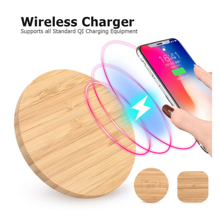 Bamboo Wireless Charger 15W 10W 5W Fast Wireless Charging Pad for iPhone 13 12 mini 11 Pro Max AirPods Pro 2