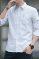 New Four Seasons Men's Shirt Long Sleeve Black Blue White Cotton General T Shirt Youth Business Men Oxford Long Sleeve Shirt. 