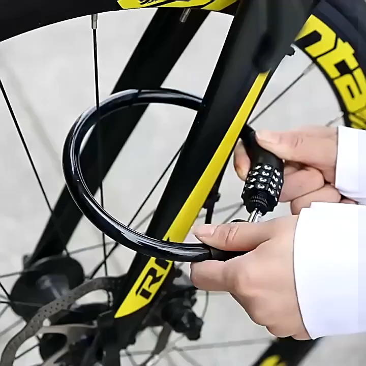 【Fast Delivery 1-4 day】Heavy Duty Steel Cable 4 Digit Combination Lock PVC Coated 12mm Diameter 40cm Length Zinc Alloy Anti Theft Bicycle Motorcycle E Scooter Waterproof Rustproof Portable Security Lock No Key Needed
