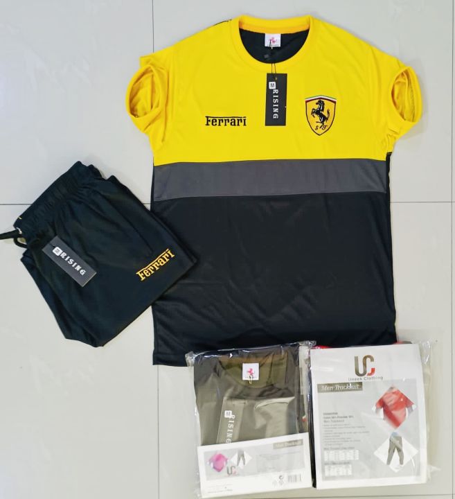 Men Tracksuit  Ferrari Sizes : M L Xl  6 Colours  Fabric : AA blended Jersey