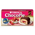 ORION Strawberry Choco Pie | Centre-filled Chocolate Biscuit 1Box, 6Packs Inside Box (28g each). 