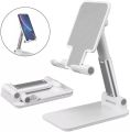 Foldable Telescopic Mobile Phone Holder Stand Desktop Bracket For Phone And Tablets - White.